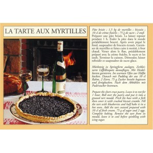 Carte postale recette alsacienne- "La tarte aux myrtilles"