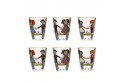 Set of six brandy glasses (schnapps) with HANSI decor