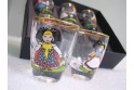 Set of six brandy glasses (schnapps) with HANSI decor