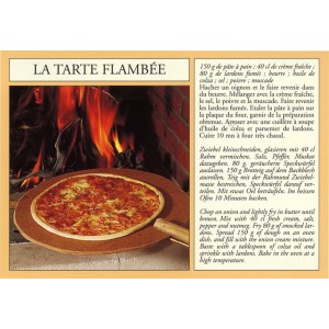 Postcard alsatian recipe -"La tarte flambée" - (flammkuchen)