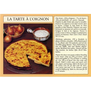  Postcard alsatian recipe - "La tarte à l'oignon" - (onion tart)