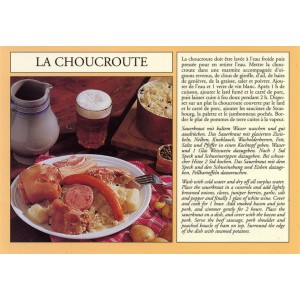 Postcard alsatian recipe - "La choucroute" - (sauerkraut)