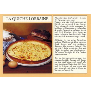 Postcard alsatian recipe - "La quiche lorraine" - (quiche lorraine)