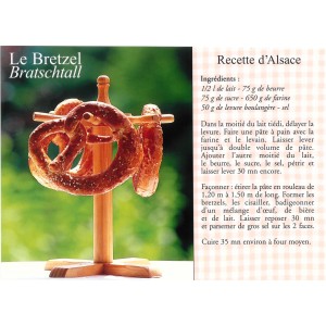 Postcard alsatian recipe - "Le bretzel" - (bretzel)
