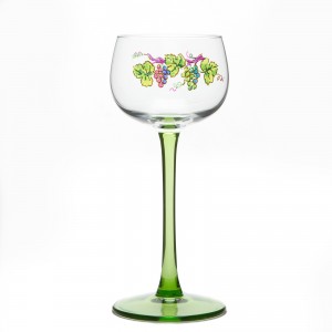 6 Alsace's wine glasses "VIGNOBLE" (vineyard) decor