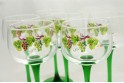 6 verres à vin blanc d'Alsace, motif vignoble