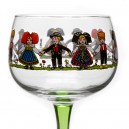 6 verres &agrave; vin blanc d'Alsace, motif Hansi