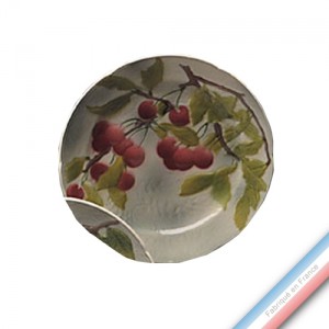 Collection BARBOTINES  - Assiette dessert Cerise - Diam  22 cm -  Lot de 4