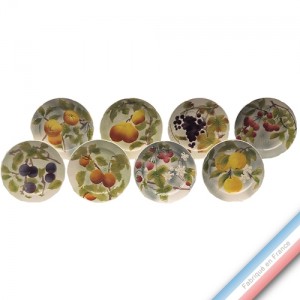 Collection BARBOTINES  - Assiettes fruits Série de 8 décors - Diam  22 cm -  Lot de 1