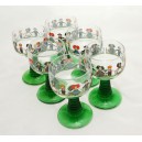 6 Alsace's wine glasses twisted stem "ALSACE" decor