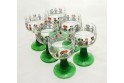 6 Verres à vin d'Alsace pied torsadé motif HANSI