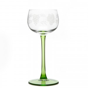 6 Alsace's wine glasses  "GRAPES" decor
