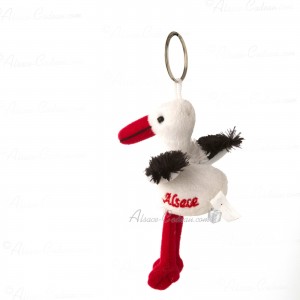 Porte-clef Peluche Cigogne Brodée