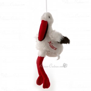 Peluche Cigogne brodée 30 cm