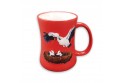 Red ceramic mug "Cigogne" (Stork)
