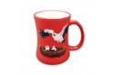  Red ceramic mug "Cigogne" (Stork)