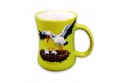 Green ceramic mug "Cigogne" (Stork)