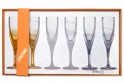 Coffret de 6 flûtes à champagne en cristal coloré