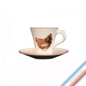 Collection BOCAGE - Tasse et soucoupe café - 0,05L / 11,5cm -  Lot de 4