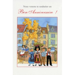 Carte de voeux Alsace Ratkoff  "Bon anniversaire" - fontaine