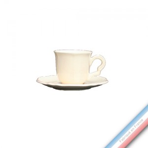 Collection MAINTENON PATINE VANILLE - Tasse et soucoupe café - 0,05L / 11,5cm -  Lot de 4