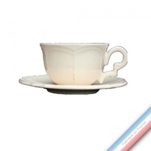 Collection MAINTENON PATINE VANILLE - Tasse et soucoupe thé - 0,20 L / 15,5 cm -  Lot de 4