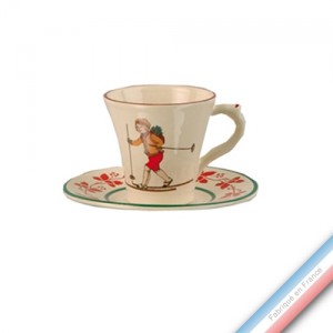 Collection JEUX D'HIVER - Tasse et soucoupe café - 0,05L / 11,5cm -  Lot de 4