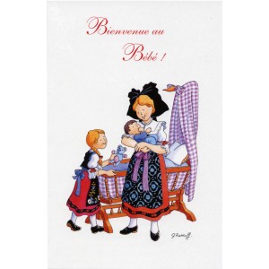 Greeting card Alsace Ratkoff - "Bienvenue au bébé" - (welcome to the baby) 