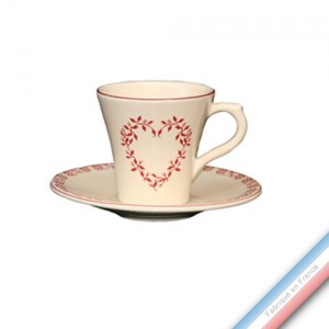 Collection TENDRE ROUGE - Tasse et soucoupe café - 0,05L / 11,5cm -  Lot de 4