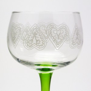 6 Alsace's wine glasses  "HANSI" decor