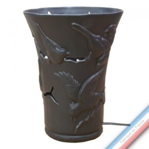 Collection S & W - Lampe Cacatoès noir mat - H 27 - Diam 20,5 cm -  Lot de 1