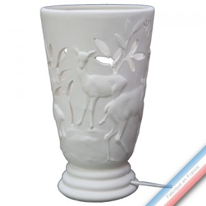 Collection S & W - Lampe Biche blanc mat - H 32 - Diam 19 cm -  Lot de 1