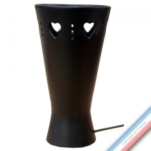 Collection S & W - Lampe Coeurs noir mat - H 30 - Diam 16 cm -  Lot de 1