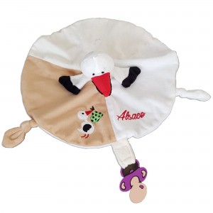 Doudou Cigogne Alsace - Beige