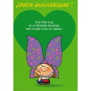 Carte de voeux Lovely Elsa - Anniversaire (coeur vert)