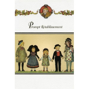 Greeting card Alsace Hansi "Prompt rétablissement" - (get well!)