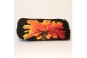 Trousse à crayons collection fleurs - Zinnia orange fond noir