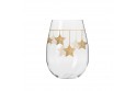 6 verres avec décor étoiles de Noël dorées suspendues - 50 cl
