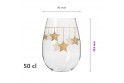6 verres avec décor étoiles de Noël dorées suspendues - 50 cl