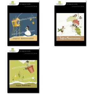 Lot de 3 cartes - Dessins Carine Grebill - ANNIVERSAIRE 2