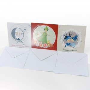 Lot de 3 cartes - Dessins Carine Grebill - VOEUX