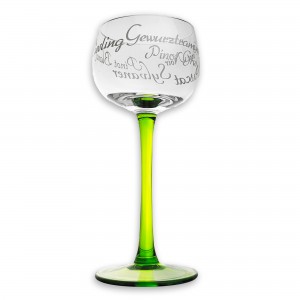 6 Alsace's wine glasses  "GRAPES" decor