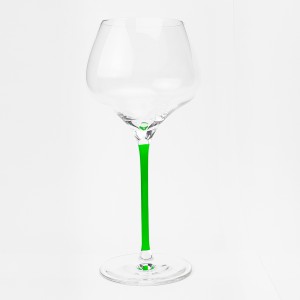 6 Verres "Grand Sommelier d'Alsace" avec jambe verte