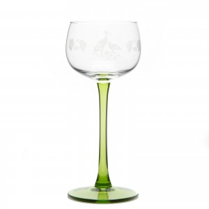 6 Alsace's wine glasses "CIGOGNE" (stork) decor
