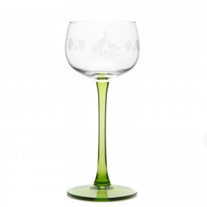 6 Verres à Vin d'Alsace motif CIGOGNE