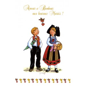 Greeting card Alsace Ratkoff - "Amour et bonheur" - (love and happiness) 