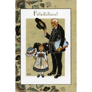 Greeting card Alsace Hansi "Félicitations" - (congratulations)