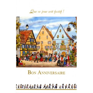 Greeting card Alsace Ratkoff - "Anniversaire" - (birthday) - children's dance