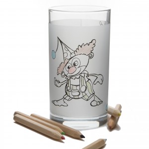 Verre avec clowns à colorier - lavable 