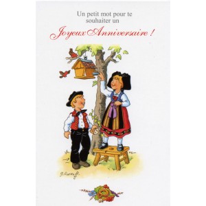 Greeting card Alsace Ratkoff - "Joyeux anniversaire" - (happy birthday) - bird's nest